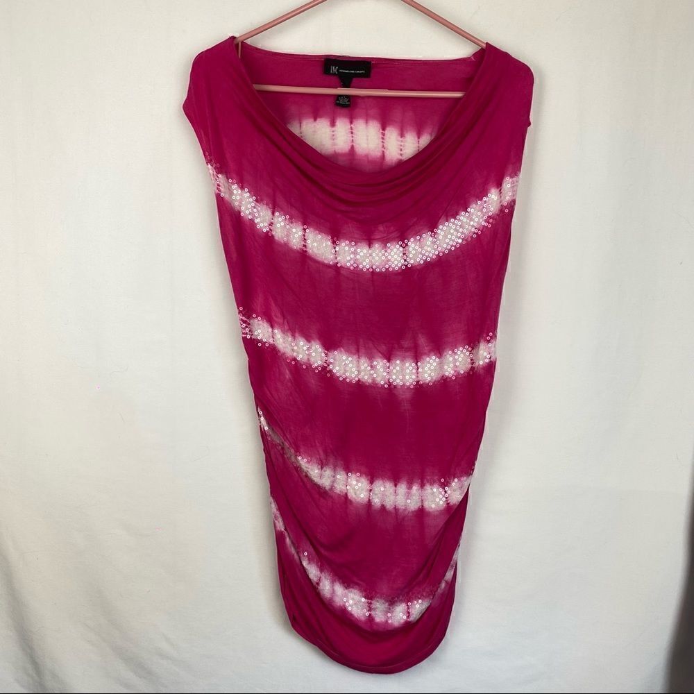 Pink and white ruched shirt
